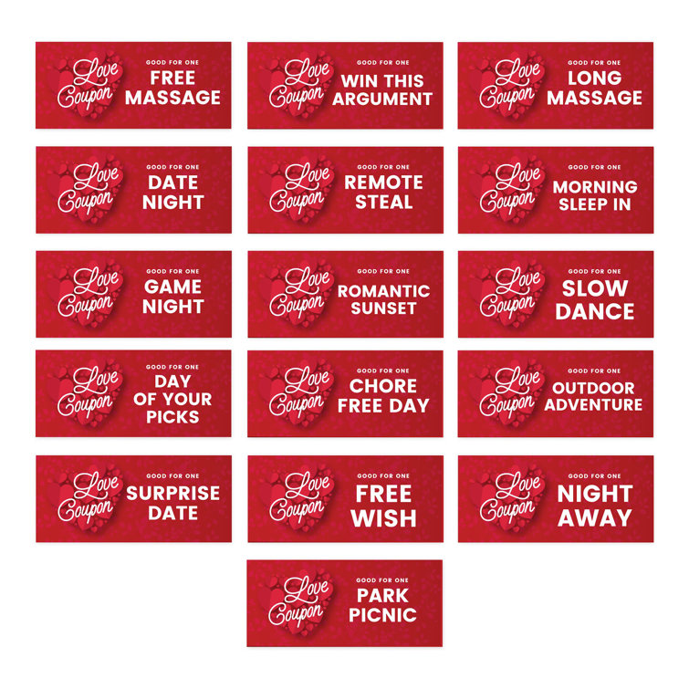 The Holiday Aisle® Hearts Love Unique Funny Romantic Coupons Wayfair